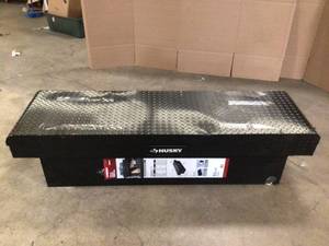 Husky 71.36 in. Matte Black Aluminum Full Size Crossbed Truck Tool Box  Customer Returns See Terms on Auction