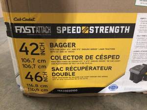 Cub Cadet Original Equipment 42 in. and 46 in. FastAttach Double Bagger for XT1 and XT2 Series Riding Lawn Mowers (2015 and After) Customer Returns