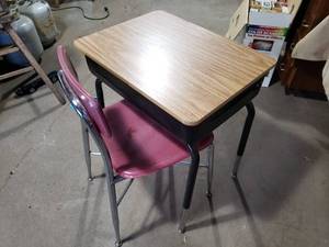 lot 14 image: School Desk and Chair