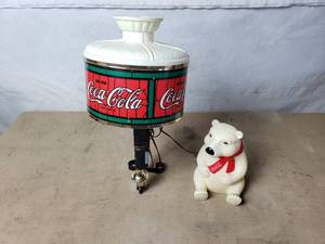 lot 45 image: Coca Cola Wall Lamp and Bear