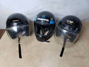 lot 49 image: Lot of 3 Older Helmets