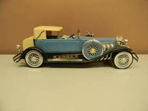 VINTAGE Jim Beam 1934 Duesenberg Convertible Coupe Liquor Decanter Blue & Cream  - FANTASTIC PIECE - NICE - ORIGINAL - APPROX 17 - SEE PICTURES