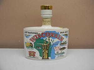Vintage 1973 MARITA SPIRITS WISCONSIN 125TH ANNIVERSARY BOTTLE DECANTER - FANTASTIC PIECE - NICE - SEE PICTURES