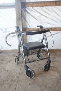 lot 65 image: Stand up roller walker & walking stick