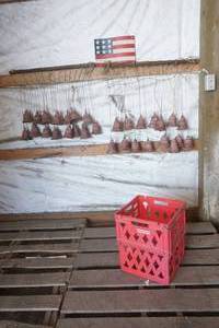 lot 73 image: Rustic WindchimeBells, Flag Decor