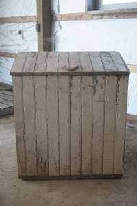 lot 83 image: Rustic Wood trash bin