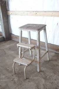 lot 87 image: white wood stool