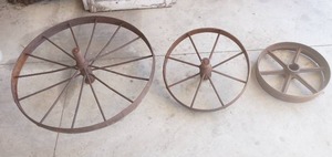 lot 124 image: Antique steel wheels