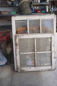 lot 126 image: Variety Old window panes