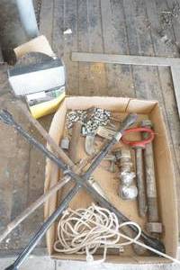 lot 155 image: Tire iron, hitch pins-ball & more