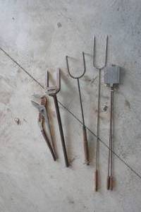 lot 217 image: Metal Tools& Fire Utensils