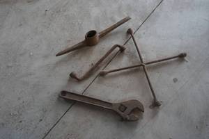 lot 231 image: Tire Irons-Pickaxe Head-Wrench