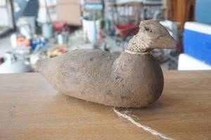 lot 300 image: hand carved wood duck
