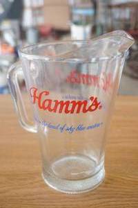 lot 317 image: Vintage Hamms Glass Beer Pitcher
