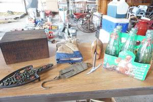 lot 322 image: Vintage Yeast Box-Gloves-Scale-Coca-Cola