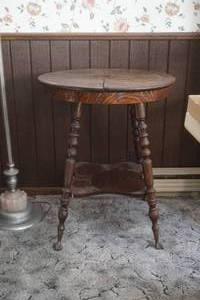 lot 505 image: Wood occasional table brass claw feet