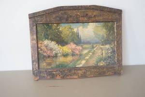 lot 620 image: Magazine Holder Rustic Art piece framed