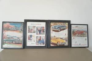 lot 623 image: Vintage Framed Car Magazine Ads