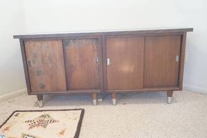 lot 642 image: Sliding Door Table Cabinet