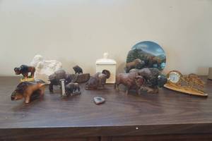 lot 692 image: Buffalo Figurines