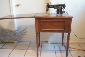 lot 741 image: Necchi Vintage Sewing Machine Fold away Desk