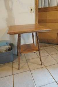 lot 755 image: Square Wood Table