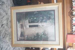 lot 778 image: Framed Marble Garden Scene
