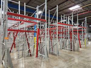 Pallet Racking - Uprights (6), Cross Beams (20), Grates (20)