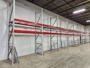 Pallet Racking - Uprights (18), Cross Beams (36), Grates (36)