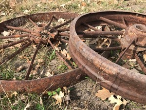 2 Steel Spoked Wheels (36 & 26)