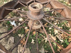 35 Steel Spoked Cast Wheels (Matching Pair)