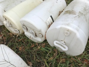 15 Gal. Plastic Barrels (Lot of 10)
