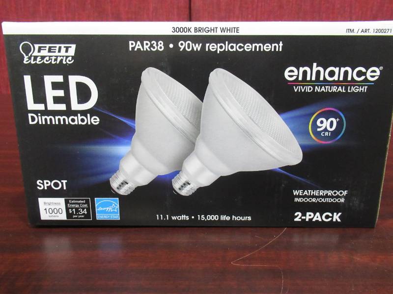 Feit PAR38 Spot Dimmable LED Light Bulb 2-Pack