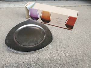Set of Lenox Glass Tumblers and Rosenthal Plates