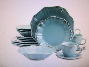 Elama Fleur De Lys 20-Pc. Stoneware...