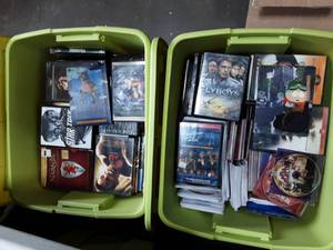 3-Large Bins Of DVDS, Includes Bins