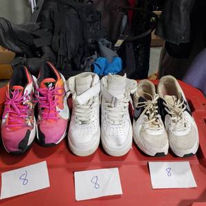 3-Pair Nike Sneakers Freak Size 8, Air Force 1 Size 8, Air Max Size 8