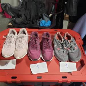 3-Pair Nike Sneakers  Nike Training Size 9, Nike Running Size 9, Nike Air Size 10