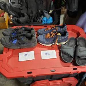 3-Pair Nike Shoes Size 9-12 2-Air Max Snakers, 1-Sandlals