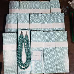 15-Gift Boxed Aqua Statement Necklaces