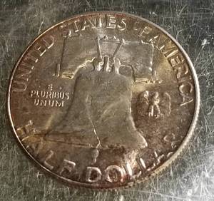 1957 FRANKLIN HALF DOLLAR BU NICELY TONED