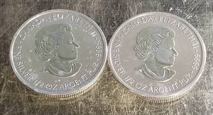 1 TROY OZ .999 FINE SILVER (2 X � OZ 2015 CANADA)