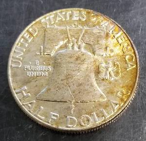 1962 FRANKLIN HALF DOLLAR TONED