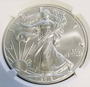 2016 AMERICAN SILVER EAGLE MS69 NGC 1ST DAY ISSUE
