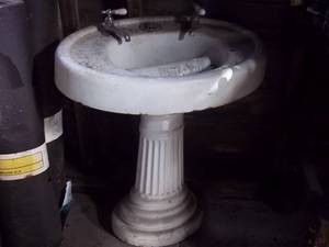 lot 17 image: Set of (2) antique 2-pc pedestal he...