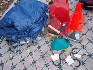 lot 69 image: Outdoor lot with tarps (unknown siz...