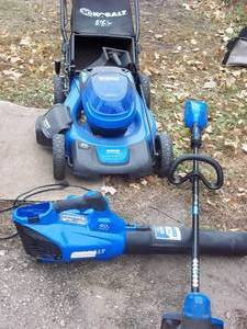 lot 83 image: 3pc lawn care set. From Kobalts Br...