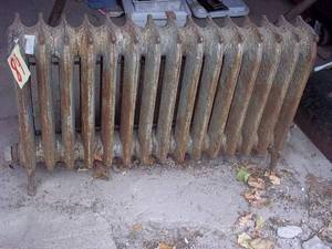 lot 89 image: Antique Silver toned Cast Iron stea...