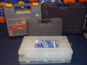 lot 192 image: Assortment of empty hand tools case...