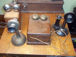 lot 335 image: 2 Antique telephones...